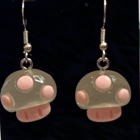 Mushroom Earring, Mario Earring, Funny Food Earring, Anime Earring, Gift Idea - Picture 2 of 5